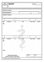 Recept - volné listy pro tiskárny, nečíslované