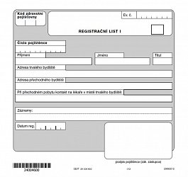 Registrační list