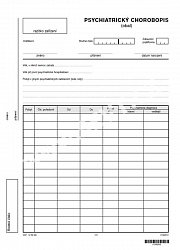 Obal chorobopisu pro psychiatrické léčebny
